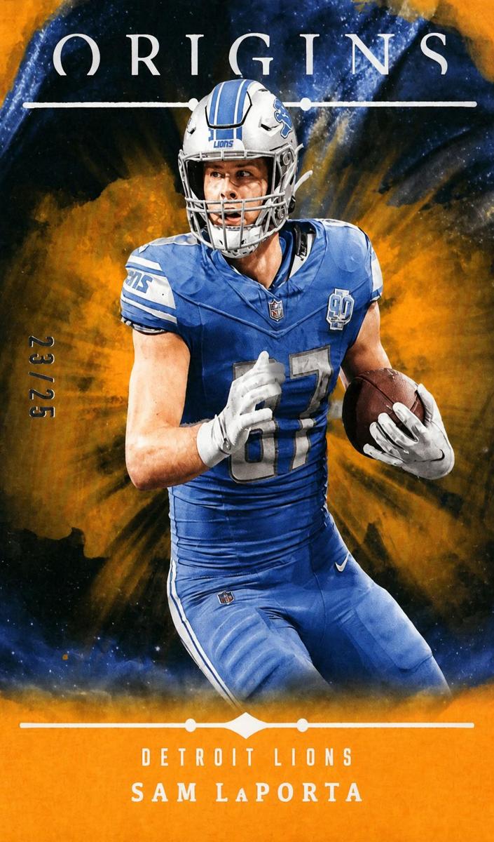 2024 Panini Origins Football Gold Sam LaPorta #17