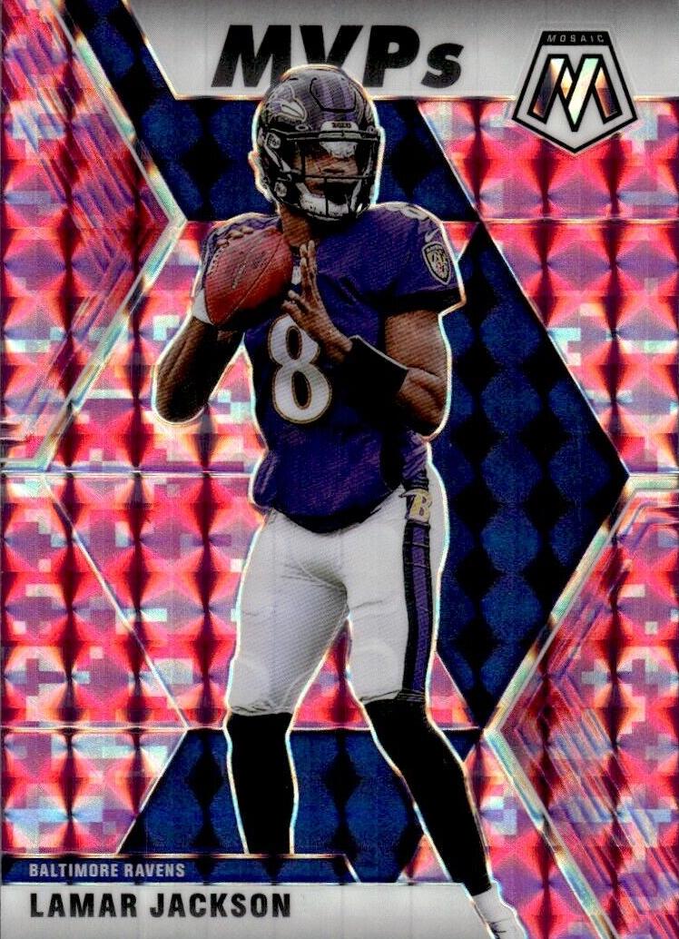 2020 Panini Mosaic Football Pink Camo Lamar Jackson #296 PSA 9