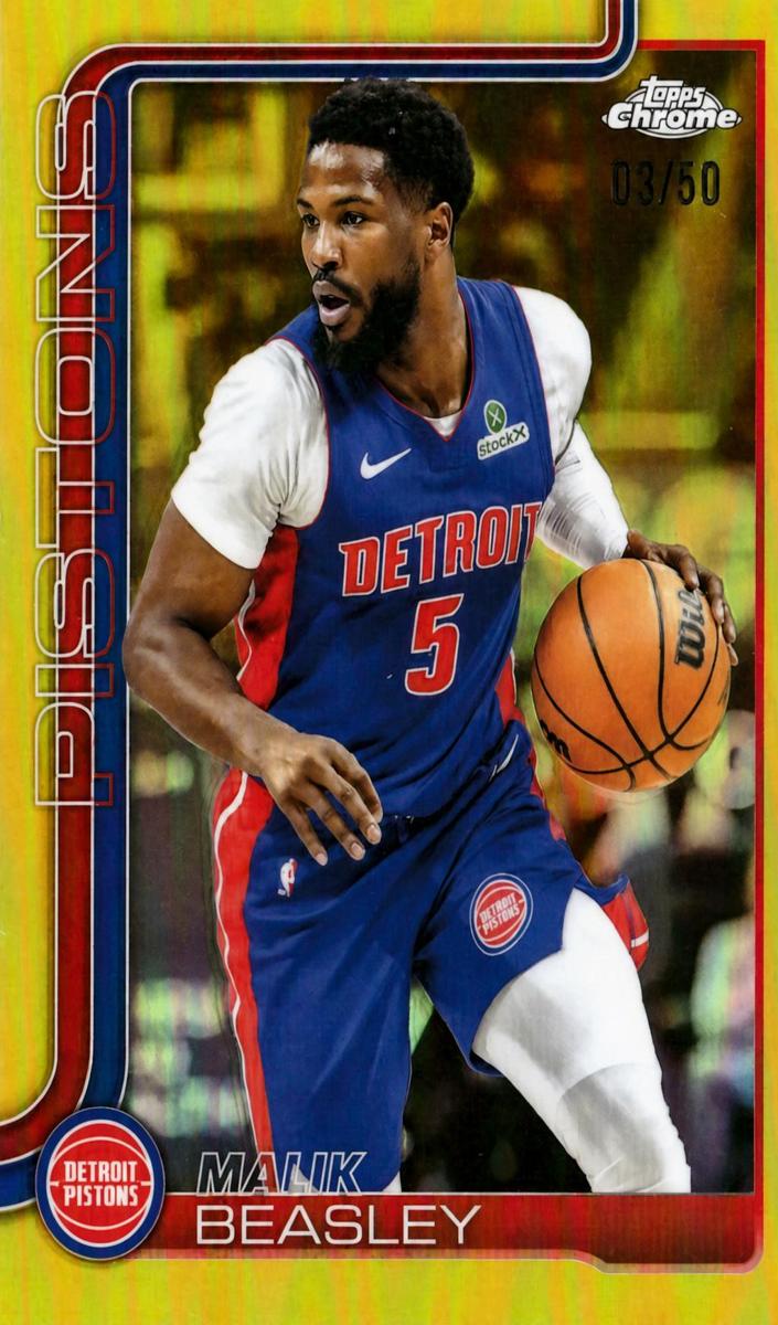2025 Topps Chrome Basketball Gold Refractor Malik Beasley #36