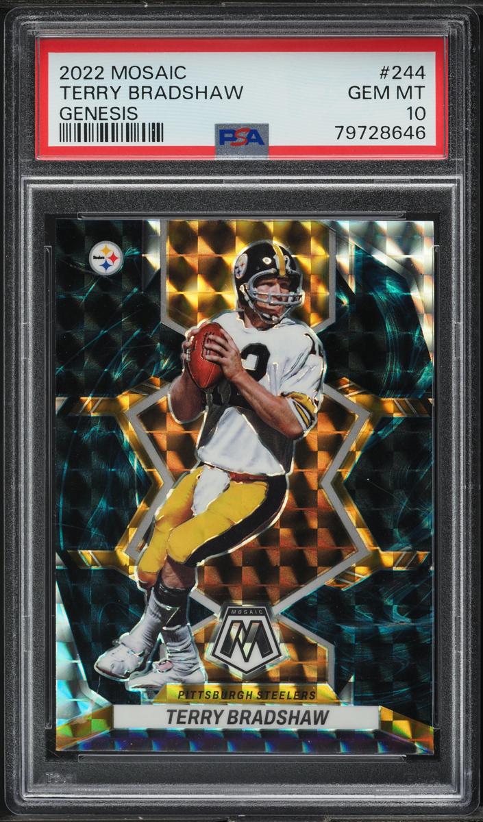 2022 Panini Mosaic Football Genesis Terry Bradshaw #244 PSA 9