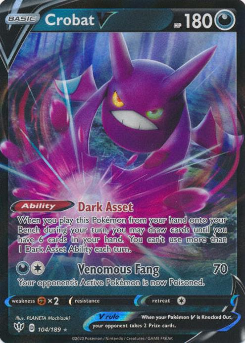 2020 Pokemon Sword & Shield Darkness Ablaze Crobat #104 PSA 10