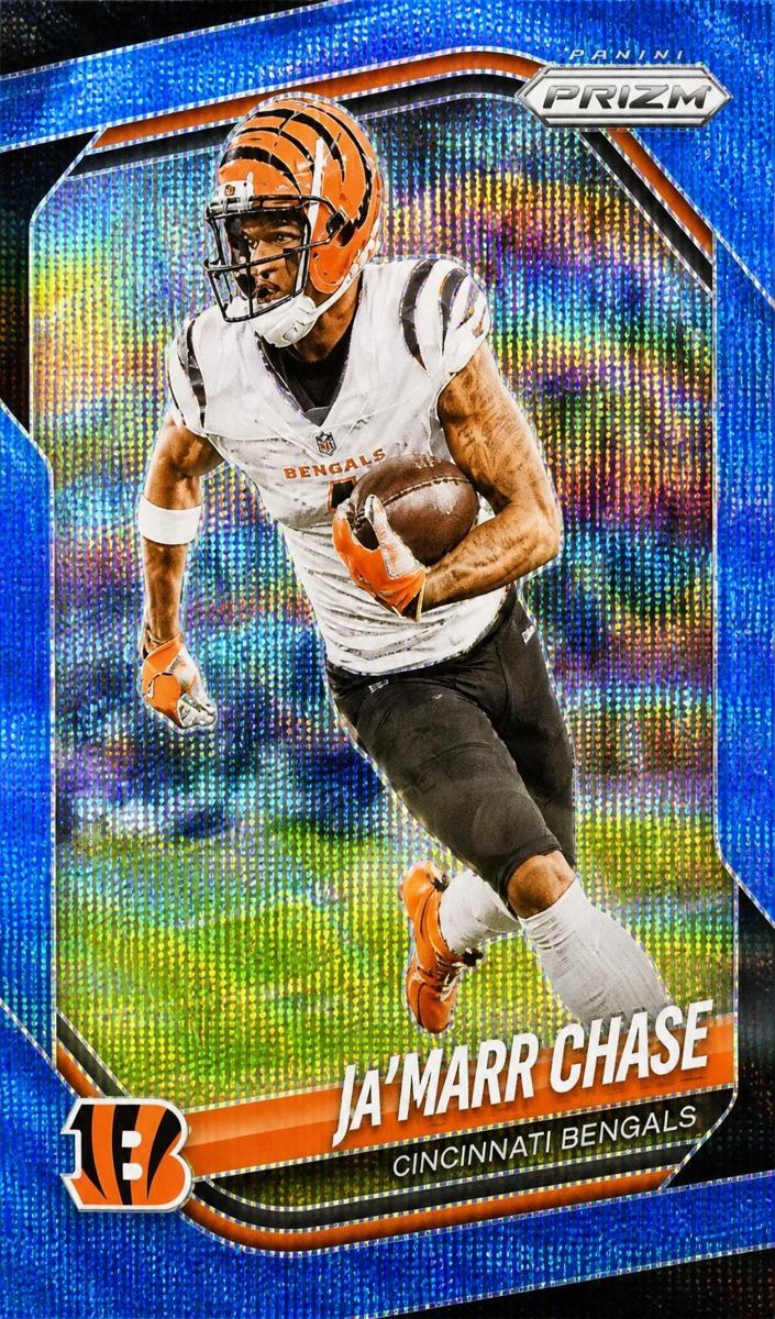 2025 Panini Prizm Football Blue Wave Ja'Marr Chase #208