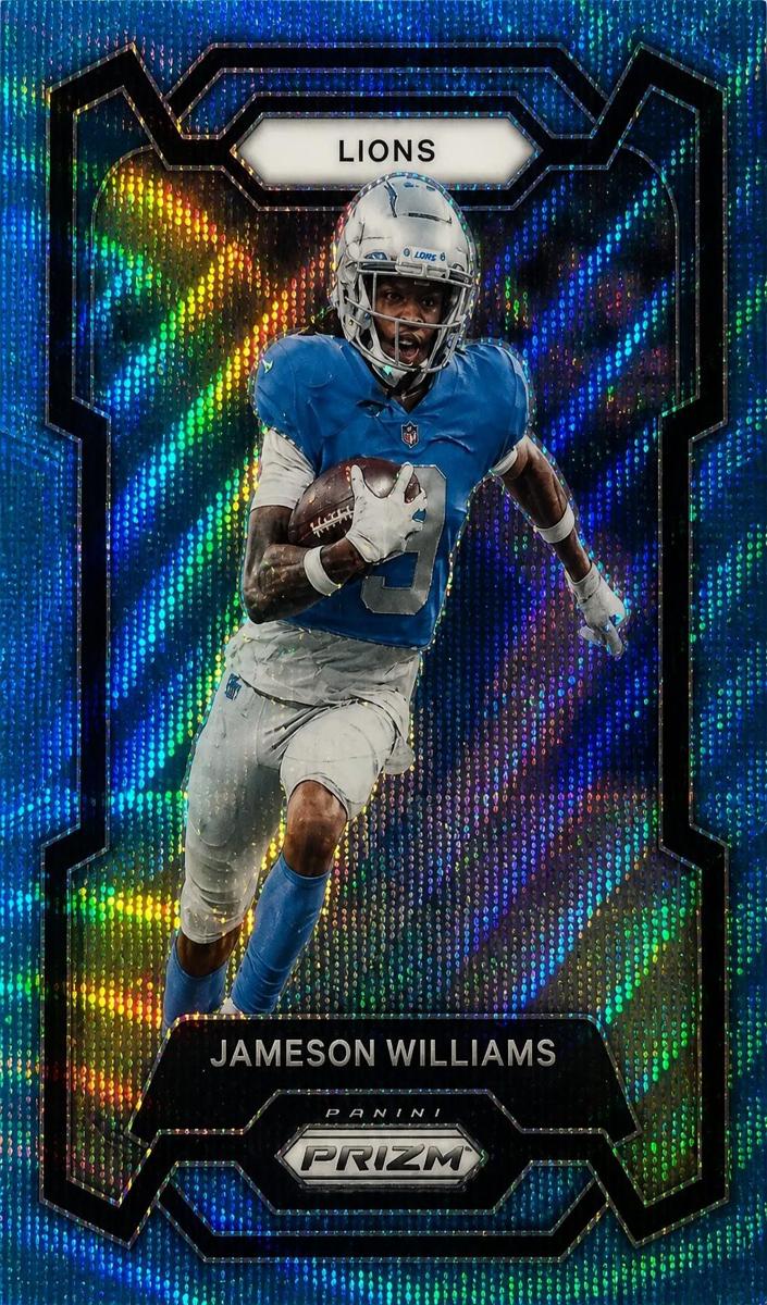 2023 Panini Prizm Football Blue Wave Jameson Williams #99 PSA 10