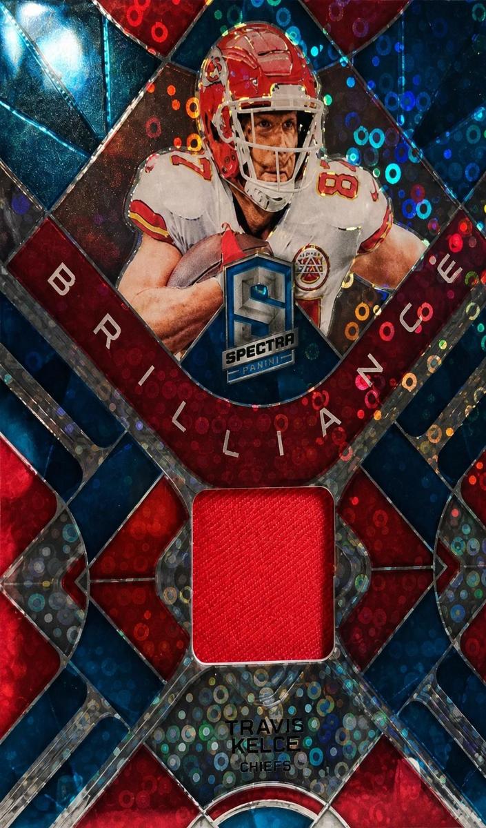 2023 Panini Spectra Football Neon Blue Travis Kelce #BRI-TKE PSA 6.5