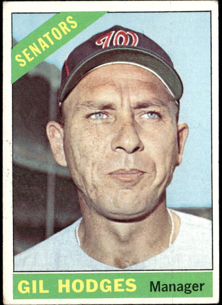 1966 Topps Baseball Gil Hodges #386 PSA 8