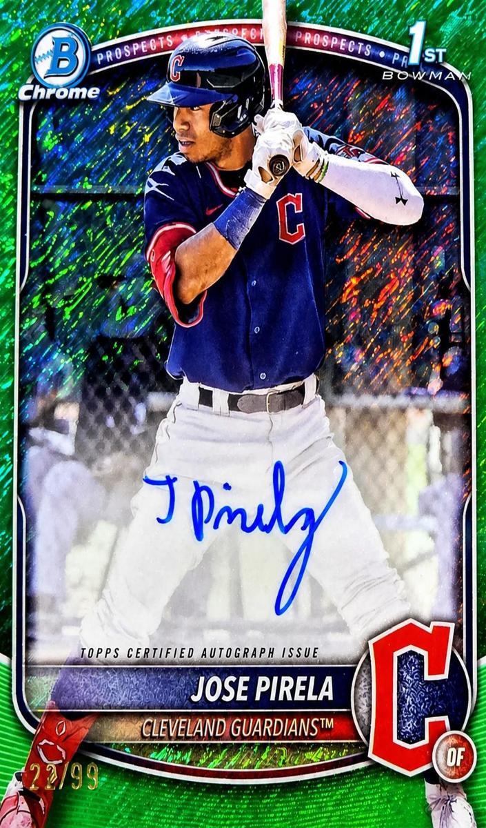 2025 Bowman Chrome Prospects Baseball Green Shimmer Jose Pirela #CPA-JP