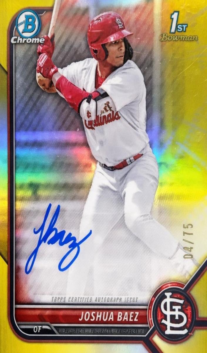 2022 Bowman Chrome Prospects Baseball Yellow Joshua Baez #41 PSA 9