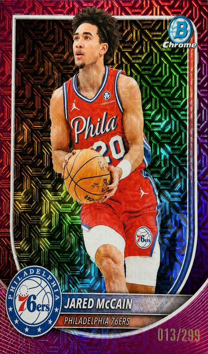 2025 Bowman Mega Box Basketball Fuchsia Mojo Refractor Jared McCain #BCV-65