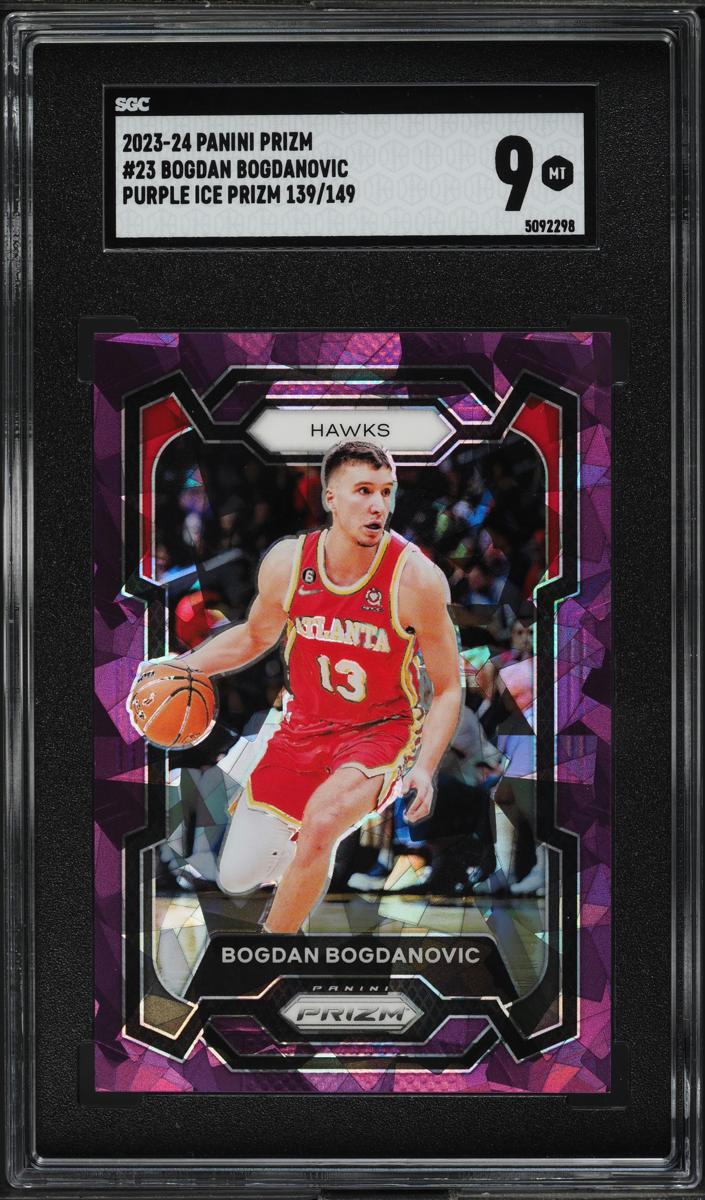 2023 Panini Prizm Basketball Purple Ice Bogdan Bogdanovic #23 SGC 8.5