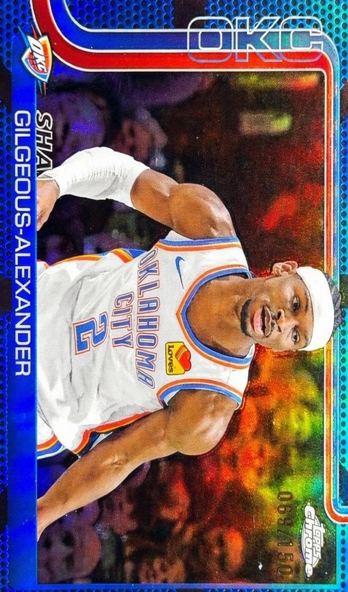 2025 Topps Chrome Basketball Blue Refractor Shai Gilgeous-Alexander #141 PSA 10
