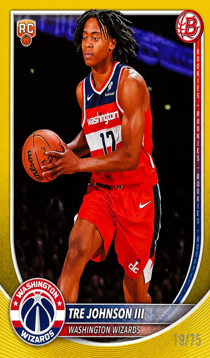2025 Bowman Basketball Yellow Border Tre Johnson III #6