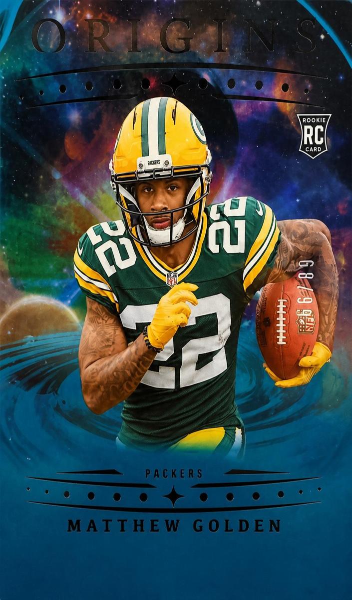 2025 Panini Origins Football Holo Turquoise Matthew Golden #101 PSA 10