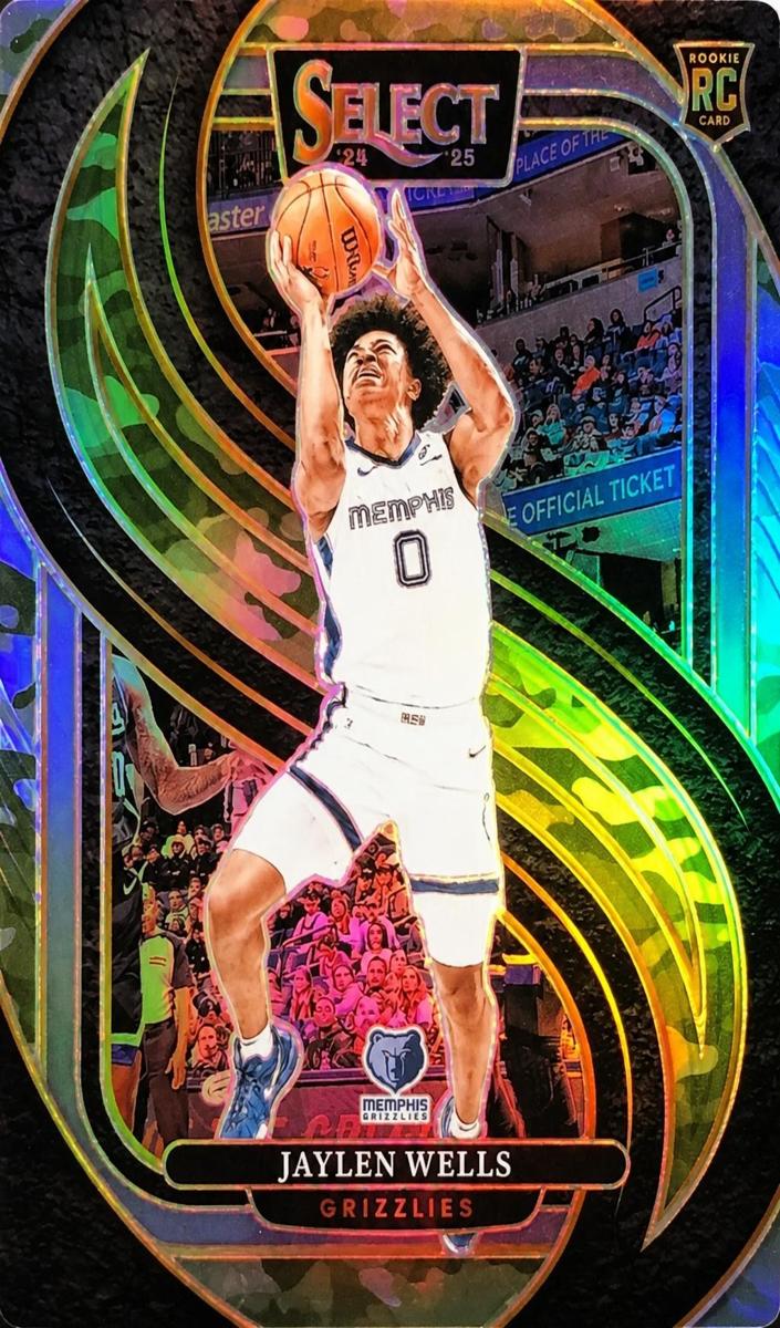 2024 Panini Select Basketball Green Camo Jaylen Wells #188 PSA 9