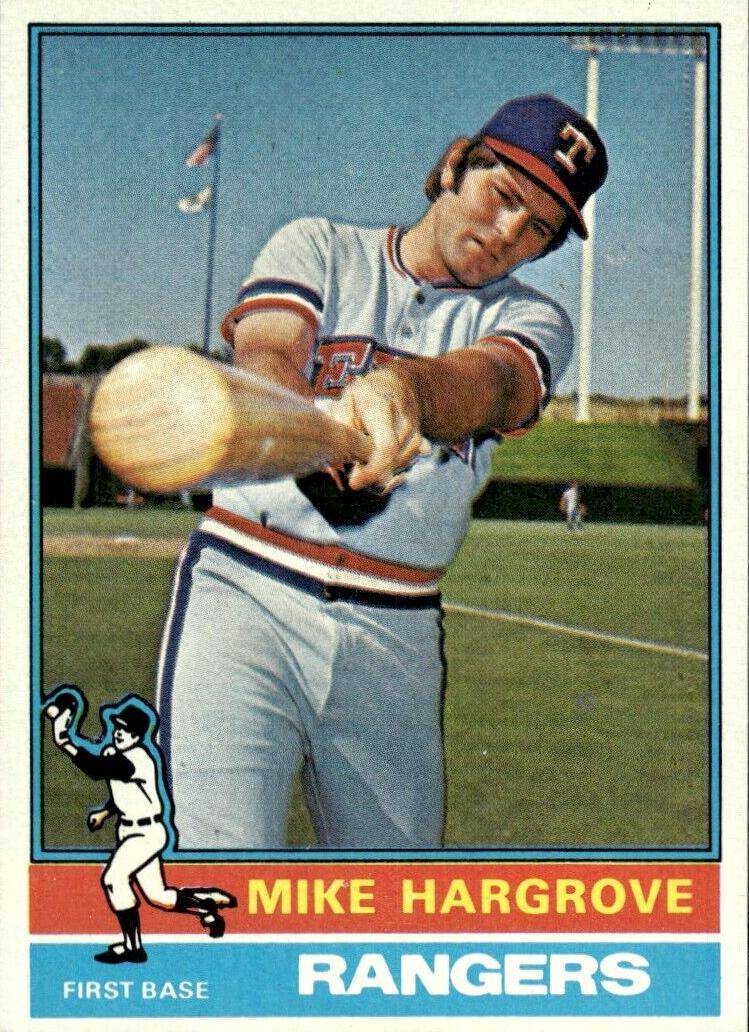 1976 Topps Baseball Mike Hargrove #485 PSA 9