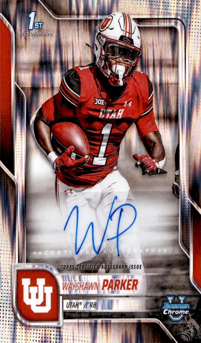 2025 Bowman Chrome University Football Stealth Refractor WayShawn Parker #BCA-WP