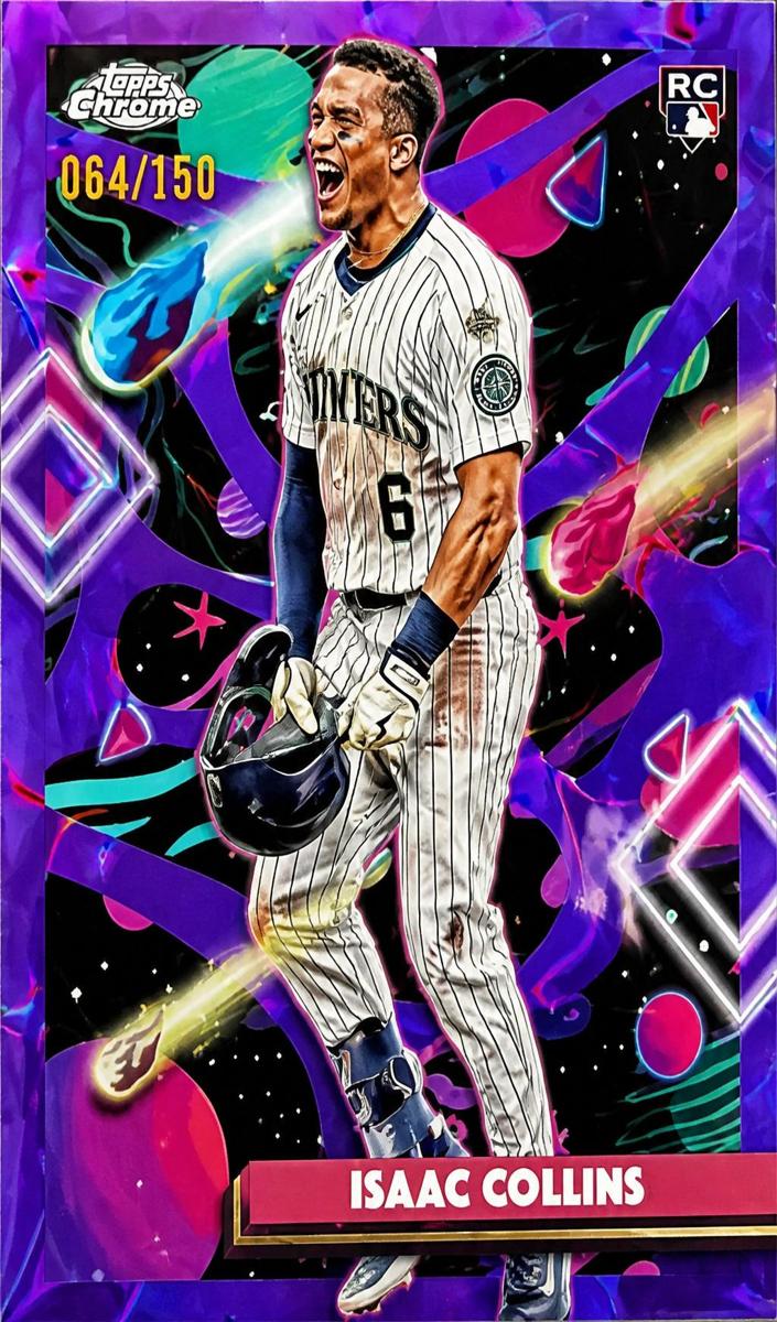 2025 Topps Cosmic Chrome Baseball Purple Nebula Refractor Isaac Collins #51