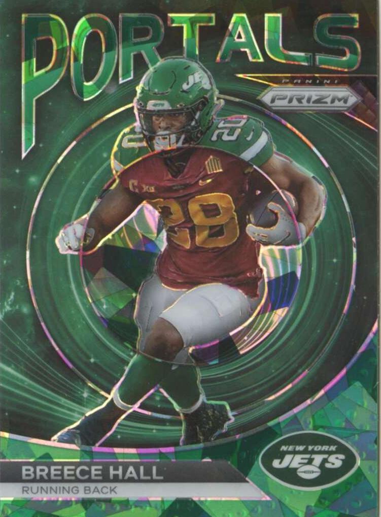 2023 Panini Prizm Football Green Ice Breece Hall #PO-10 PSA 9
