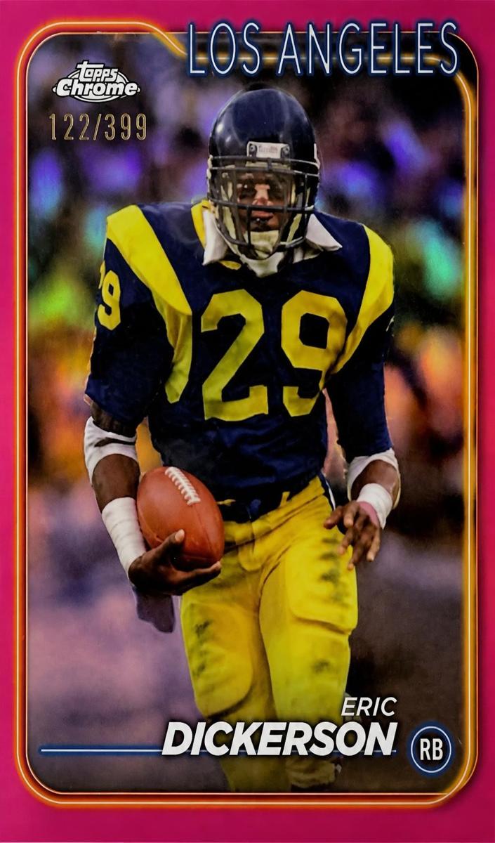 2024 Topps Chrome Football Pink Refractor Eric Dickerson #104