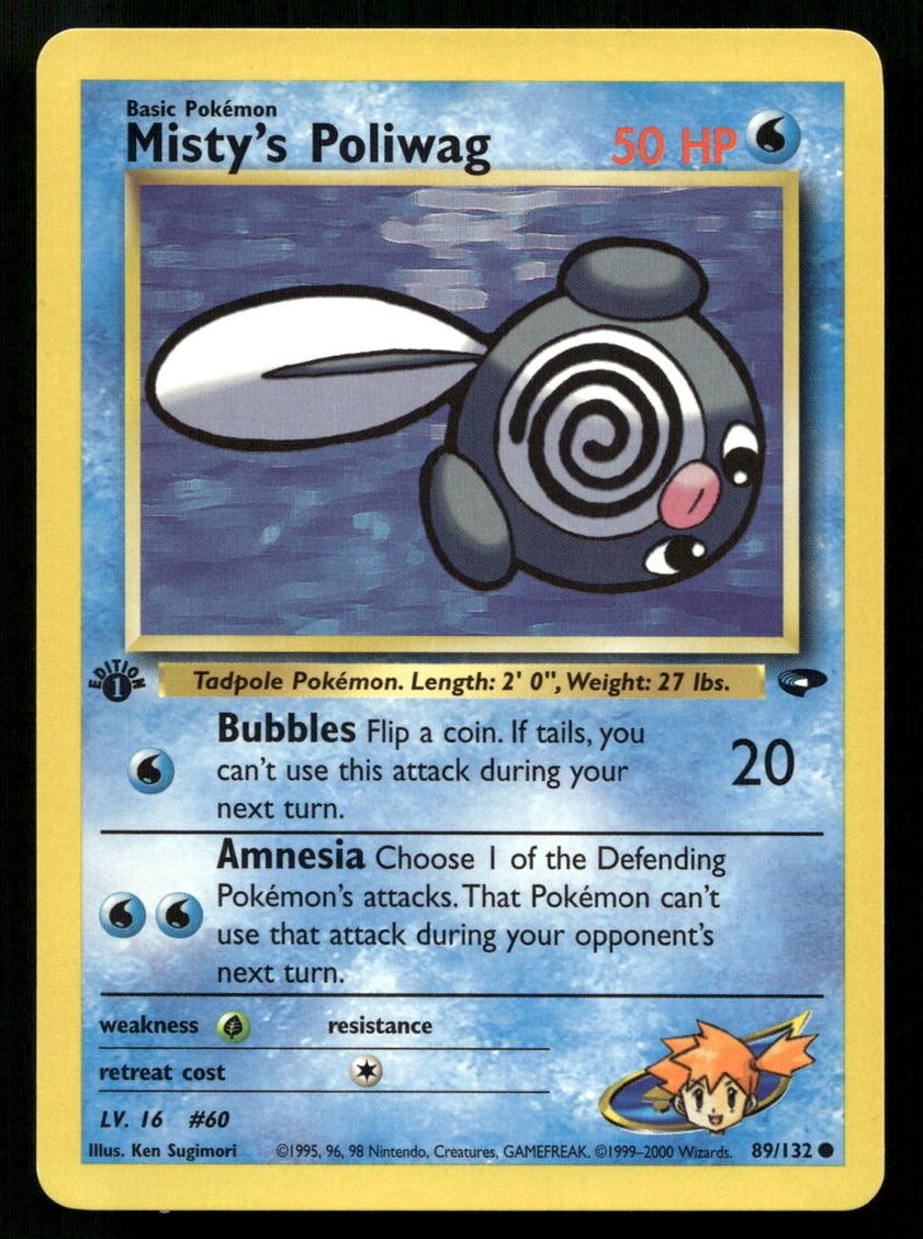 2000 Pokemon Gym Challenge 1st Edition Misty's Poliwag #89