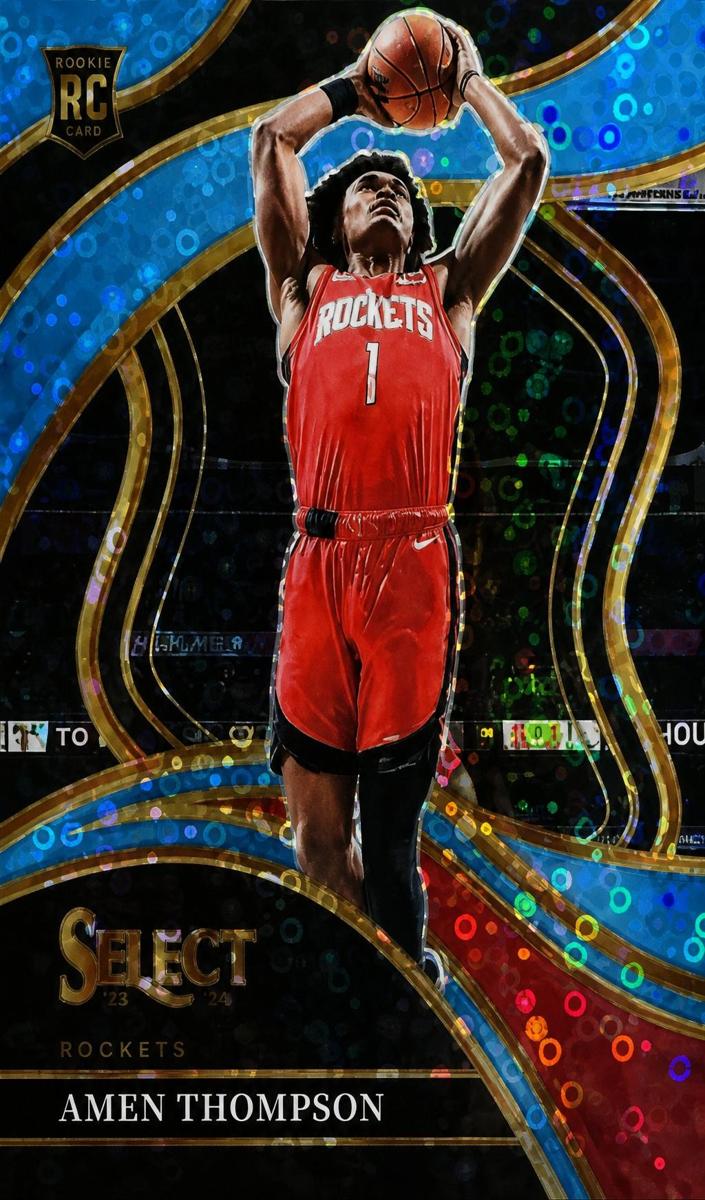 2023 Panini Select Basketball Light Blue Disco Amen Thompson #274 PSA 10