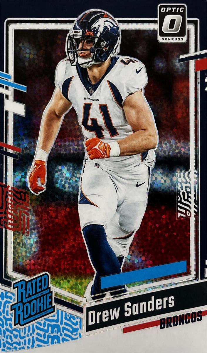 2023 Donruss Optic Football White Sparkle Drew Sanders #230 PSA 9