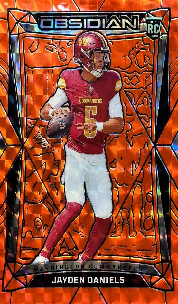 2024 Panini Obsidian Football International Orange Mosaic Jayden Daniels #194 PSA 9