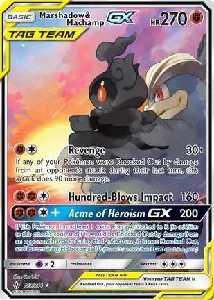 2019 Pokemon Sun & Moon Unbroken Bonds Marshadow & Machamp #199