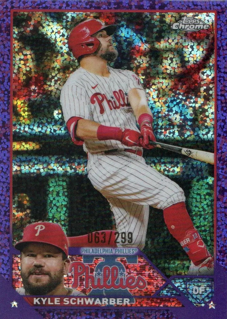 2023 Topps Chrome Baseball Purple Speckle Kyle Schwarber #88
