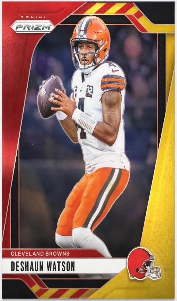 2024 Panini Prizm Football Red and Yellow Deshaun Watson #64