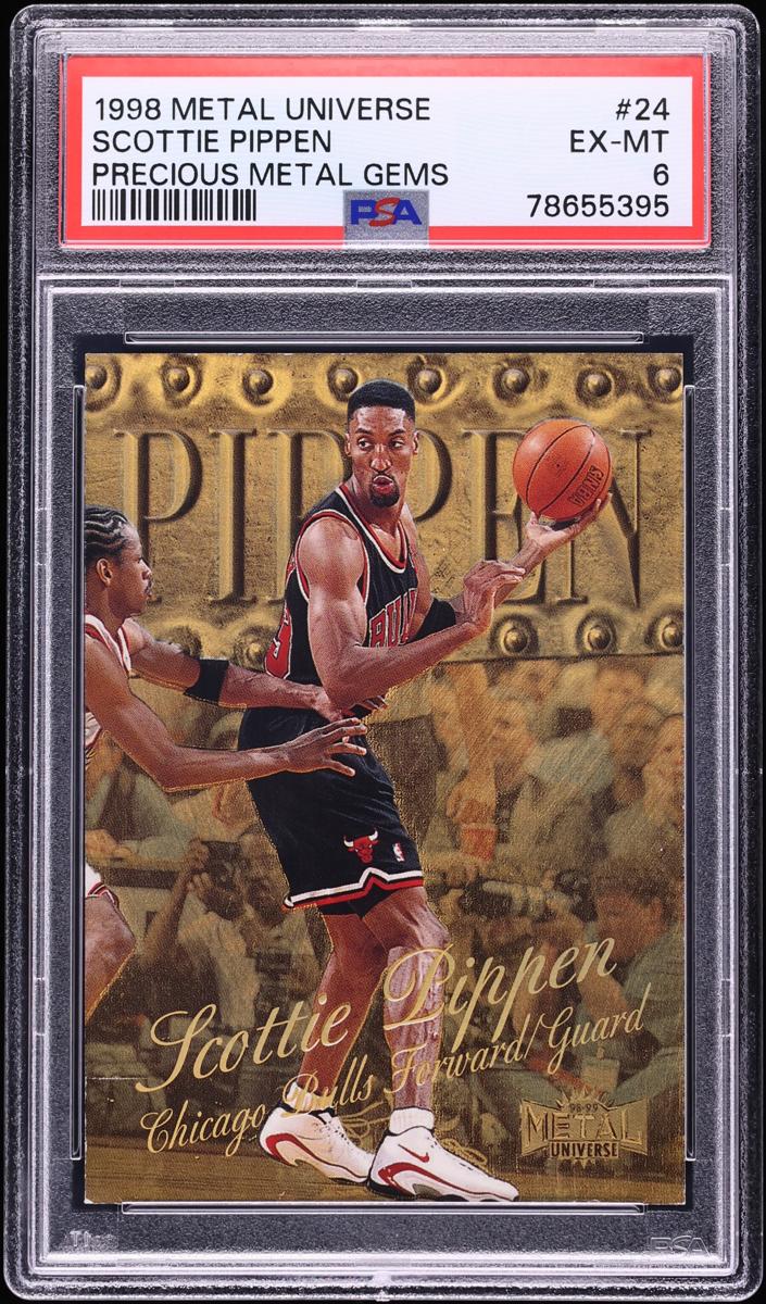 1998 Metal Universe Basketball Precious Metal Gems Scottie Pippen #24 PSA 6