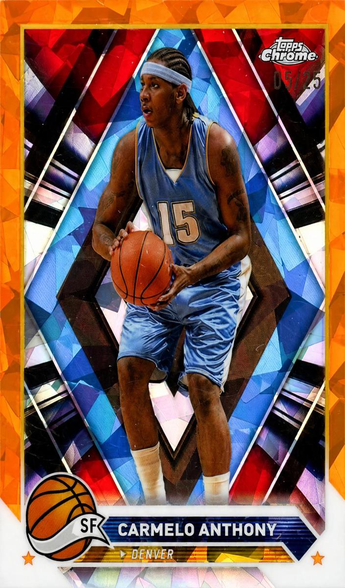 2023 Topps Chrome Sapphire Basketball Orange Carmelo Anthony #27 PSA 8.5