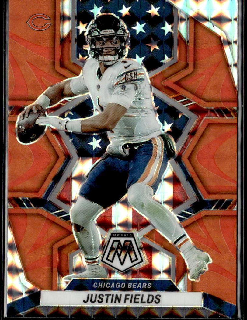 2022 Panini Mosaic Football Reactive Orange Justin Fields #268 PSA 9