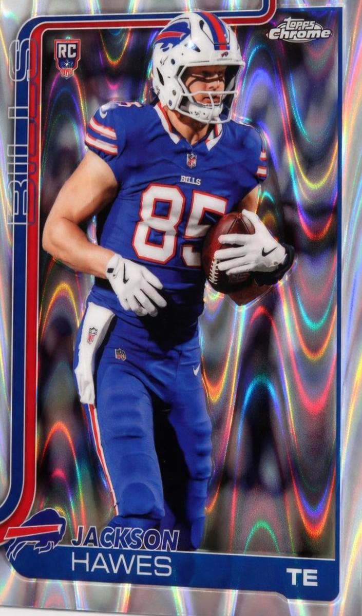 2025 Topps Chrome Football RayWave Refractor Jackson Hawes #397