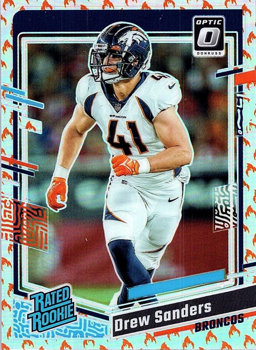 2023 Donruss Optic Football Fire Drew Sanders #230 PSA 9