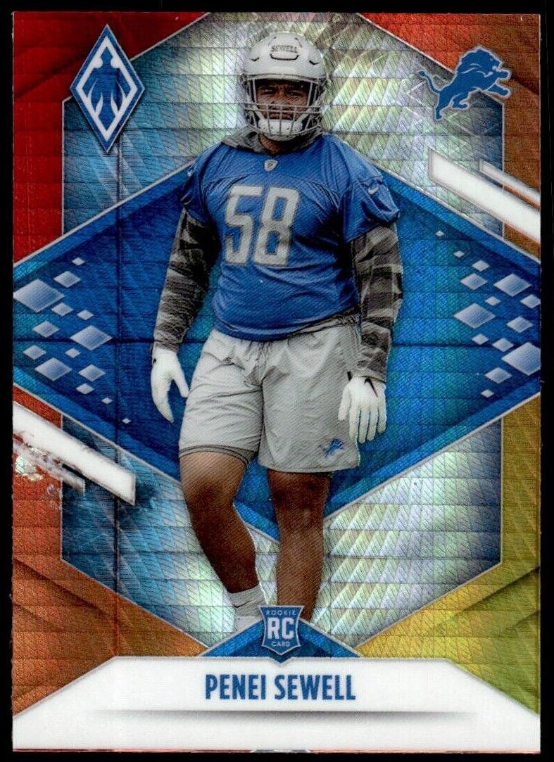 2021 Panini Phoenix Football Fire Burst Penei Sewell #143 PSA 10