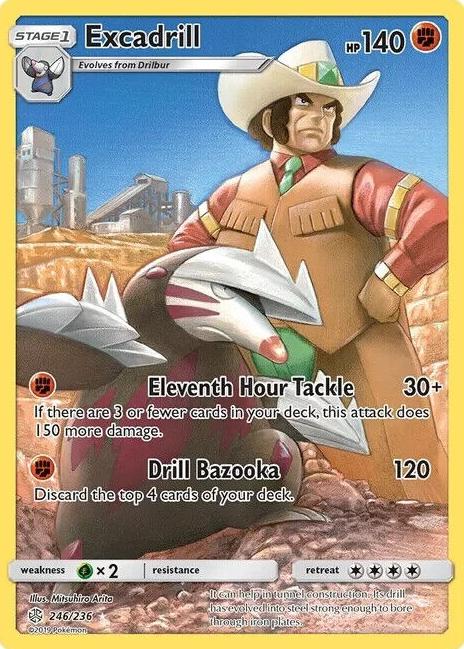 2019 Pokemon Sun & Moon Cosmic Eclipse Excadrill #246 PSA 9