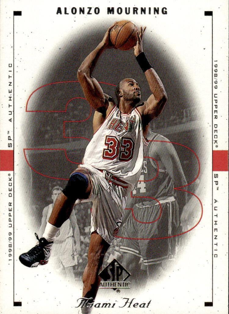 1998 SP Authentic Basketball Alonzo Mourning #47