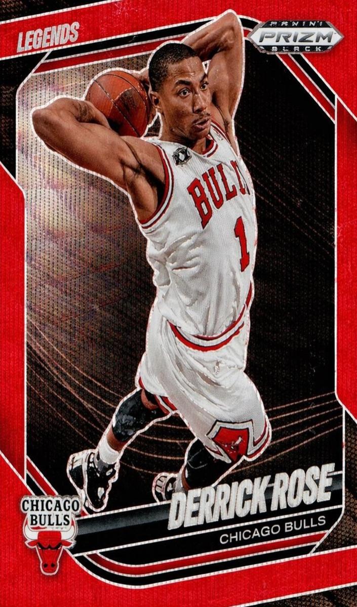 2024 Panini Prizm Black Basketball Ruby Wave Derrick Rose #256 PSA 9