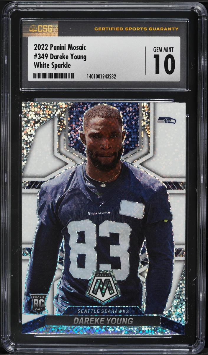 2022 Panini Mosaic Football White Dareke Young #349 CGC 9.5