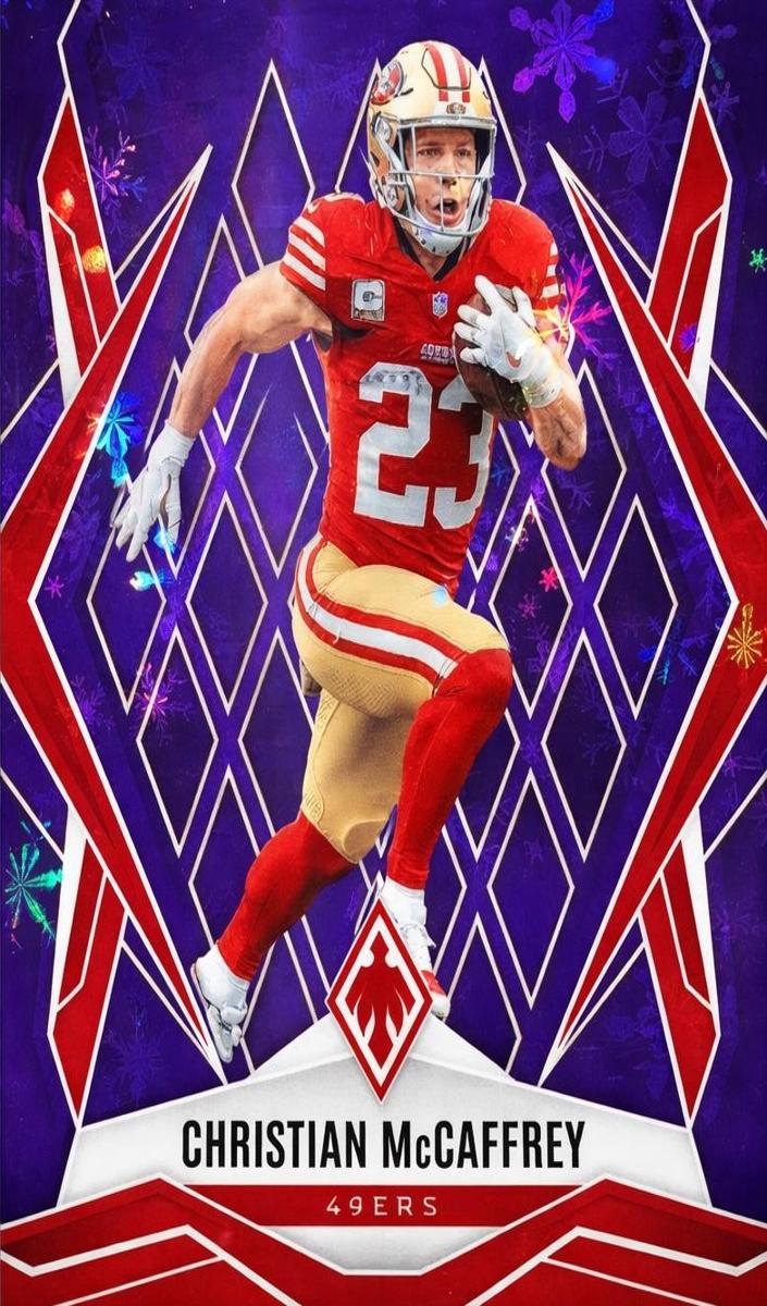 2025 Panini Phoenix Football Purple Winter Christian McCaffrey #34