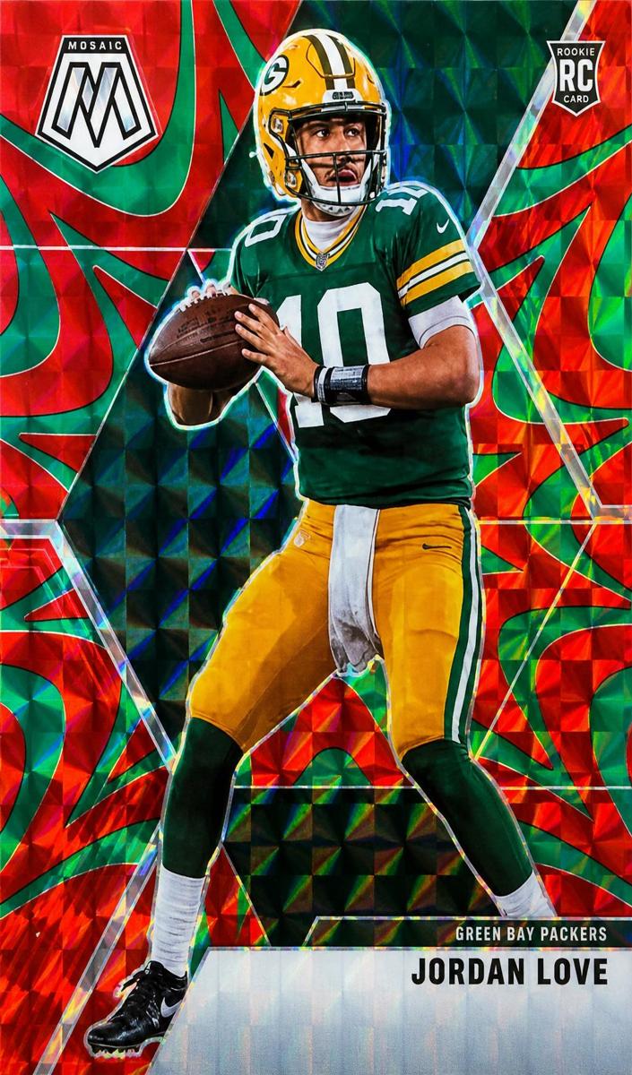 2020 Panini Mosaic Football Mosaic Reactive Green Jordan Love #211