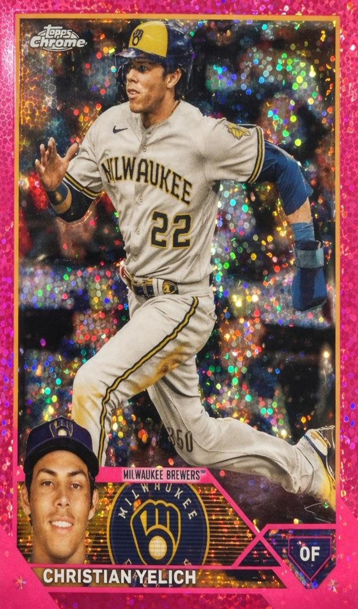 2023 Topps Chrome Baseball Pink Christian Yelich #109 SGC 10