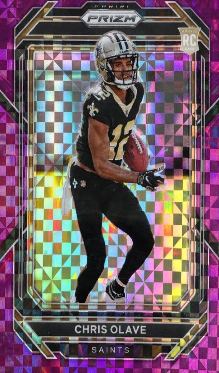 2022 Panini Prizm Football Purple Chris Olave #310 PSA 9