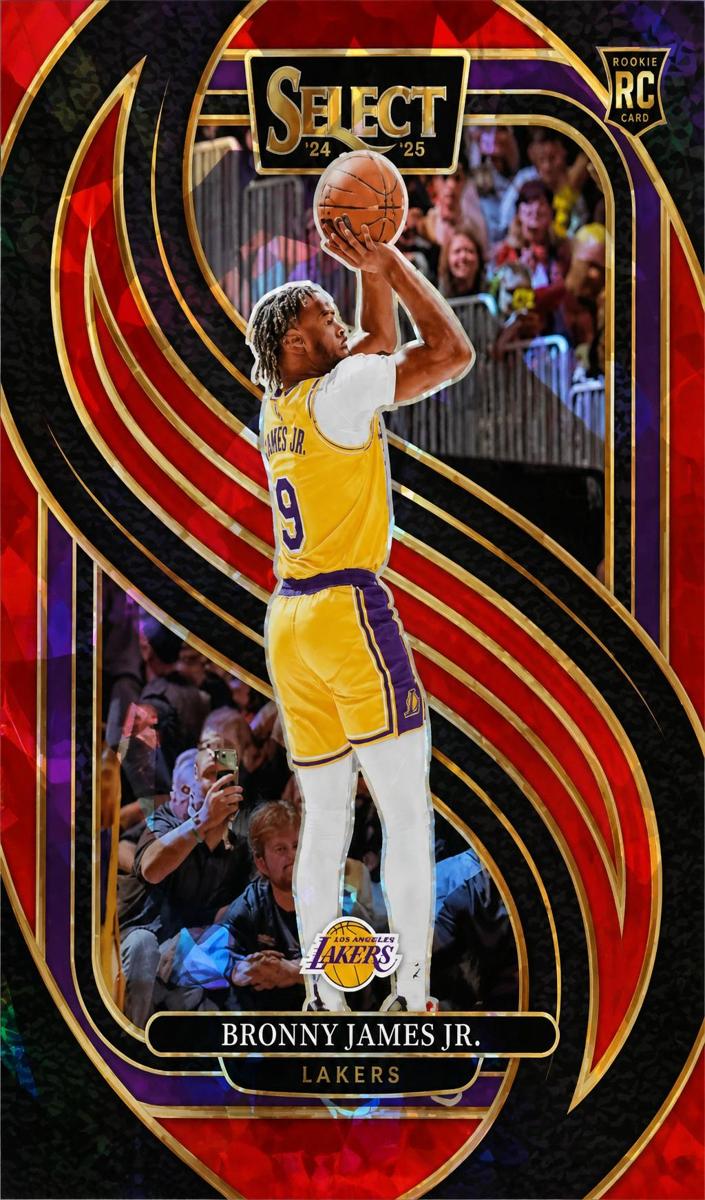 2024 Panini Select Basketball Red Cracked Ice Bronny James Jr. #179 PSA 9