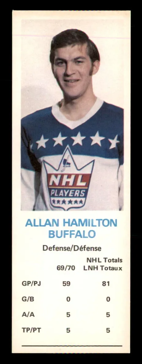 1970 Dad's Cookies Hockey Al Hamilton #NNO PSA 9