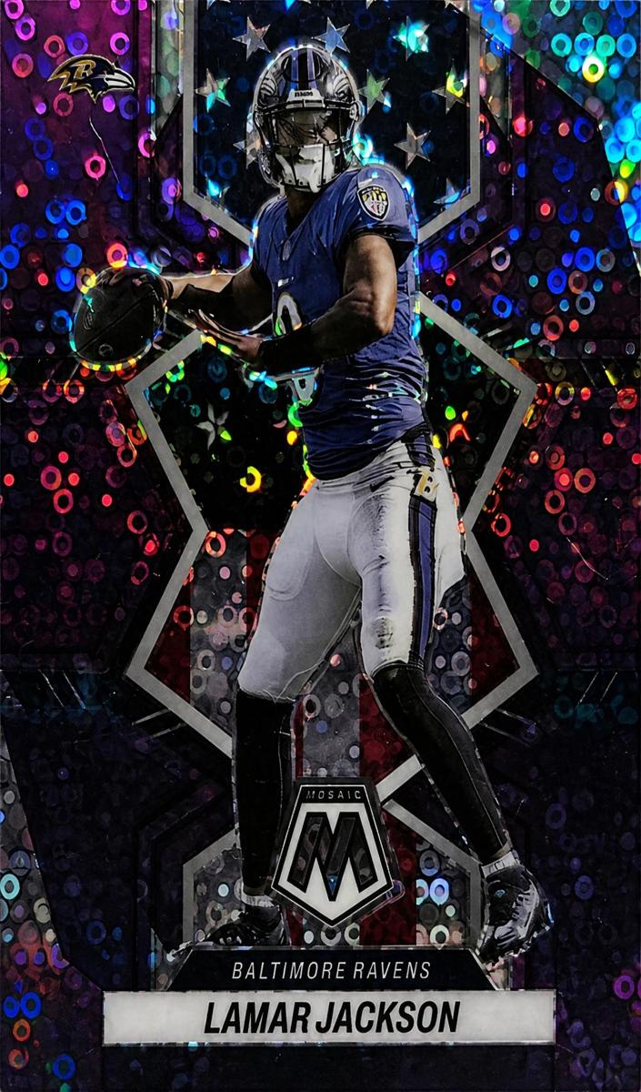 2022 Panini Mosaic Football No Huddle Purple Lamar Jackson #259 PSA 9