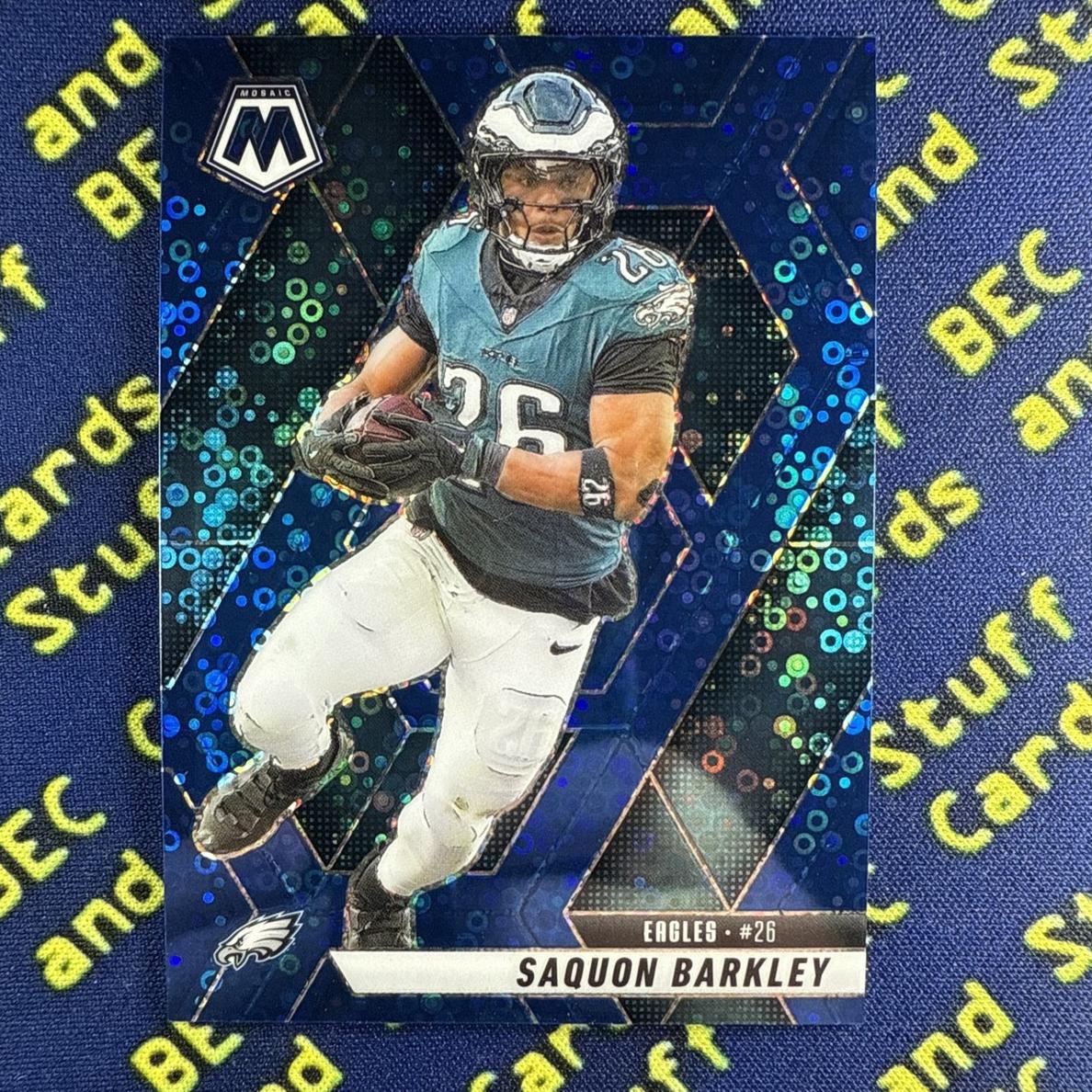 2025 Panini Mosaic Football No Huddle Blue Saquon Barkley #212