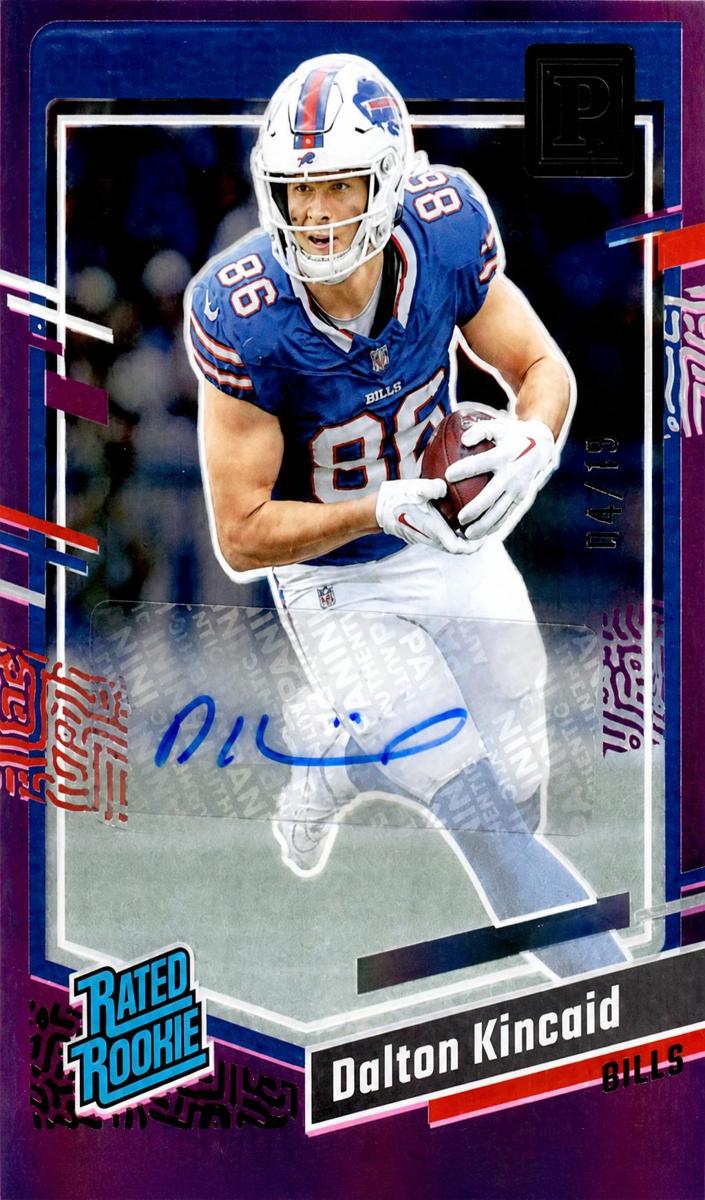 2023 Panini Clearly Donruss Football Pink Dalton Kincaid #57 PSA 9