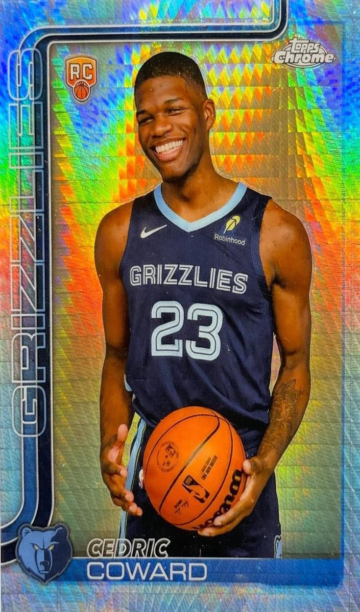 2025 Topps Chrome Basketball Prism Refractor Cedric Coward #261 PSA 8