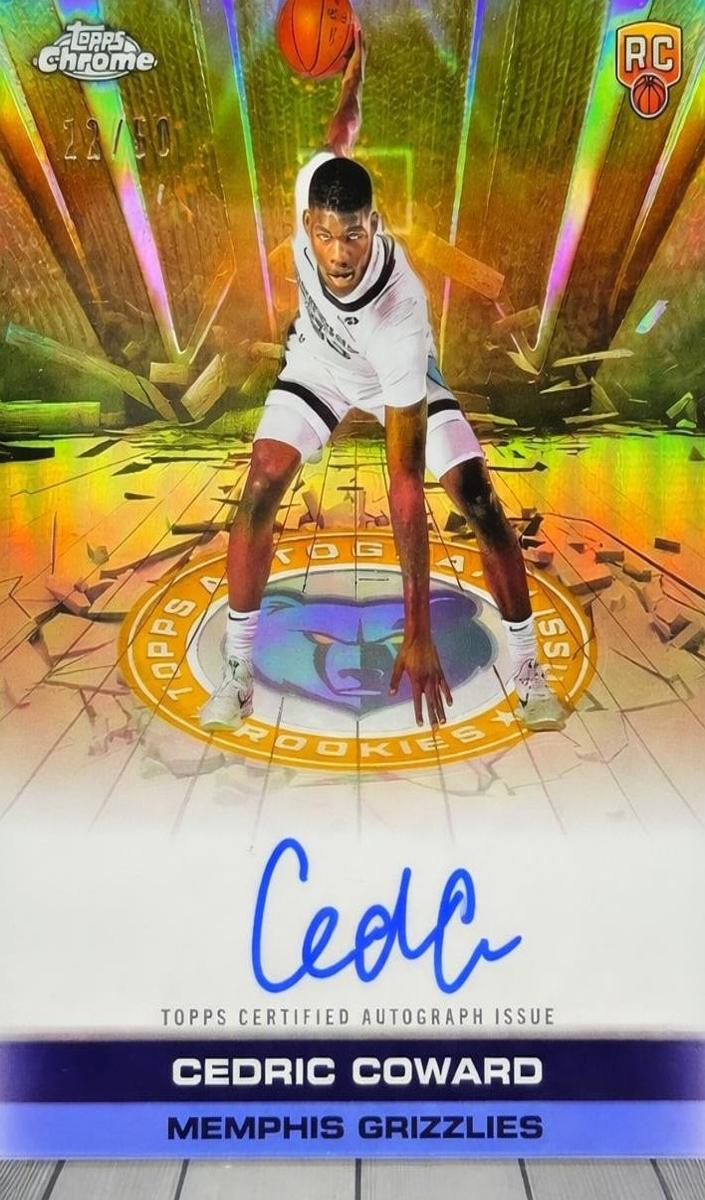 2025 Topps Chrome Sapphire Basketball Gold Cedric Coward #TCAR-CC